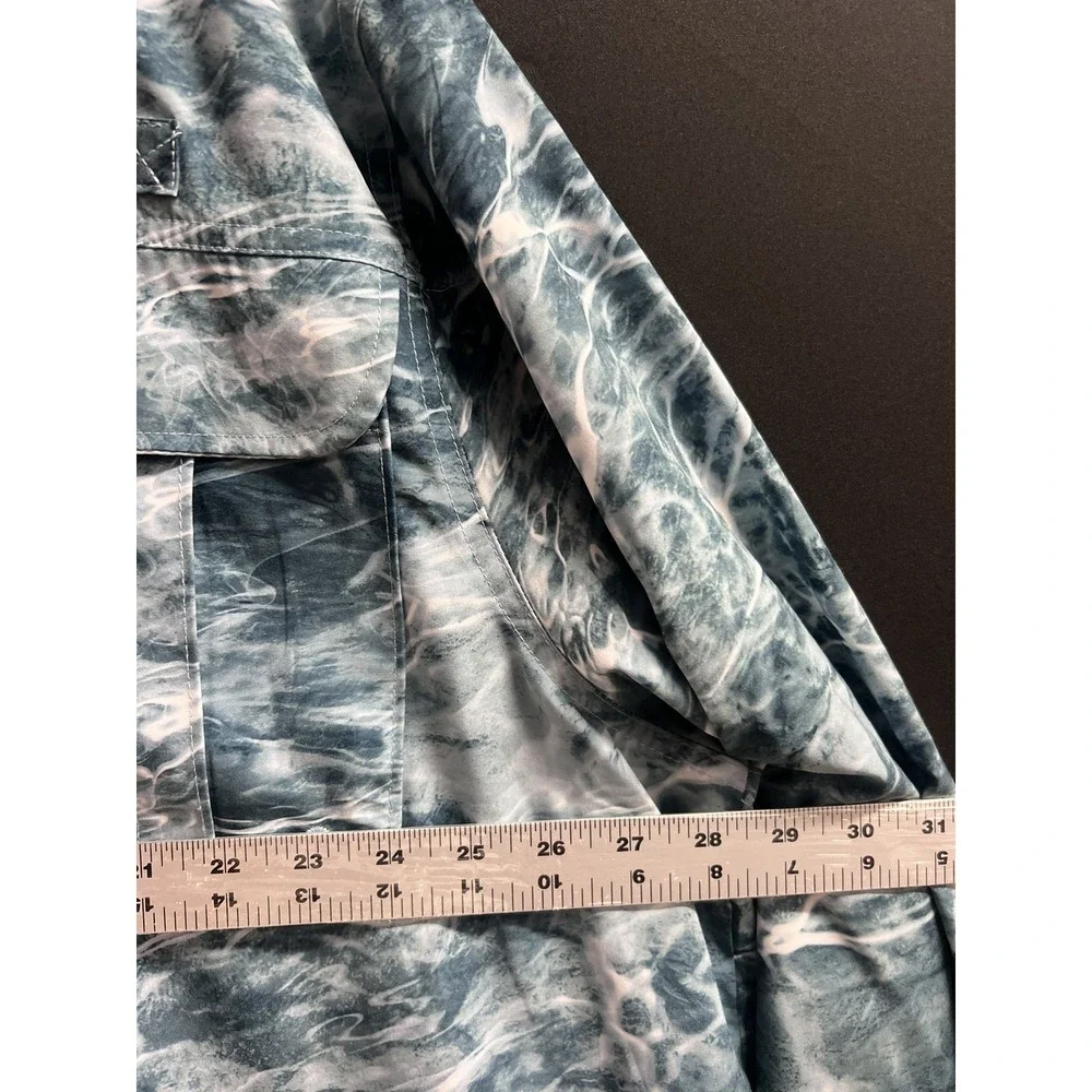 Mossy Oak Elements Long Sleeve Water Camo Fishing Hunting Vented Shirt 2XL‎